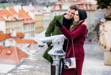 Новогодняя фотосессия в Праге для Виктории Романец и Антона Гусева