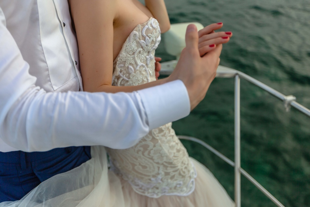 Приватная свадебная церемония Ксении и Антона на яхте, где то в середине Карибского моря., Мексика, Фотограф Станислав Немашкало (stanlyphoto), #257460