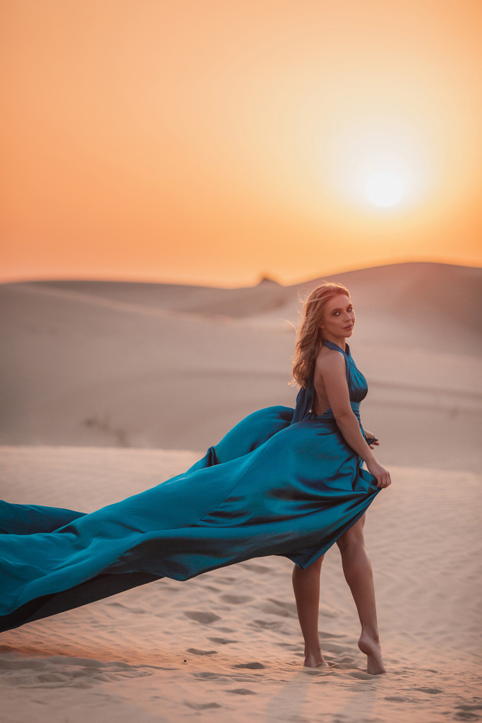 Фотосессия в летящих платья в пустыне, Дубаи, Фотограф Наталья Пономаренко, #400475