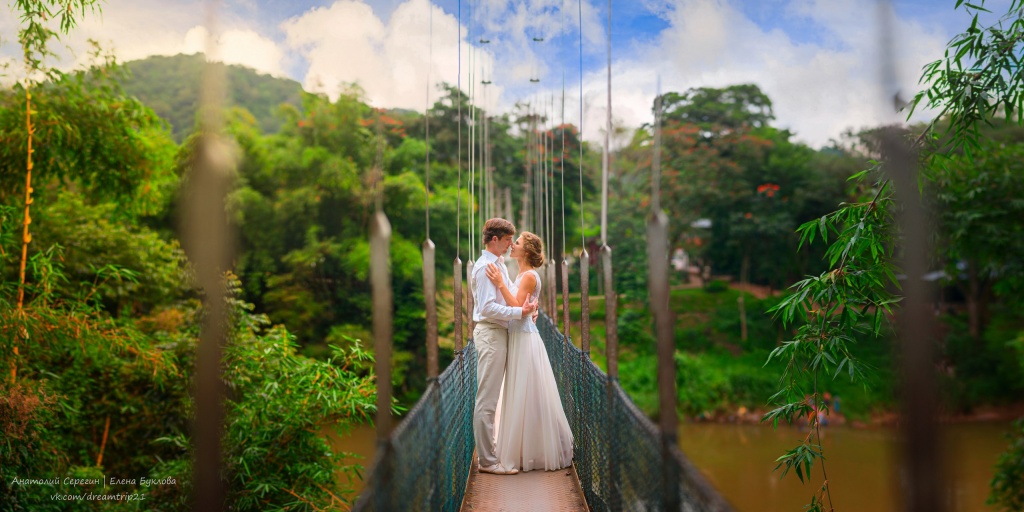 Свадебная фотосъемка в ботаническом саду Канди, Шри-Ланка.