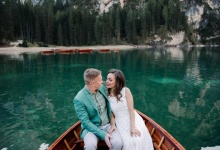 Свадебная история в Доломитовых Альпах на озере Брайес