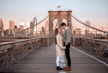 Нью-Йорк и Бруклинский мост на рассвете