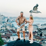 Фотосессия на крыше с чайками в Стамбуле.
